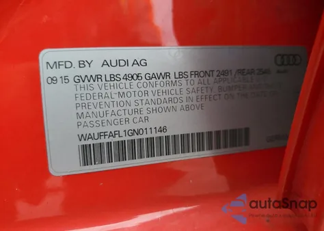 2016 Audi A4 Premium Plus S-Line из США, поврежденный, VIN WAUFFAFL1GN011146